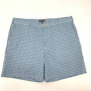 Peter Millar Crown Sport Athletic Golf Shorts Blue Plaid Lightweight Mens 40